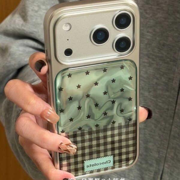Liquid Wave Star & Houndstooth Metallic Case